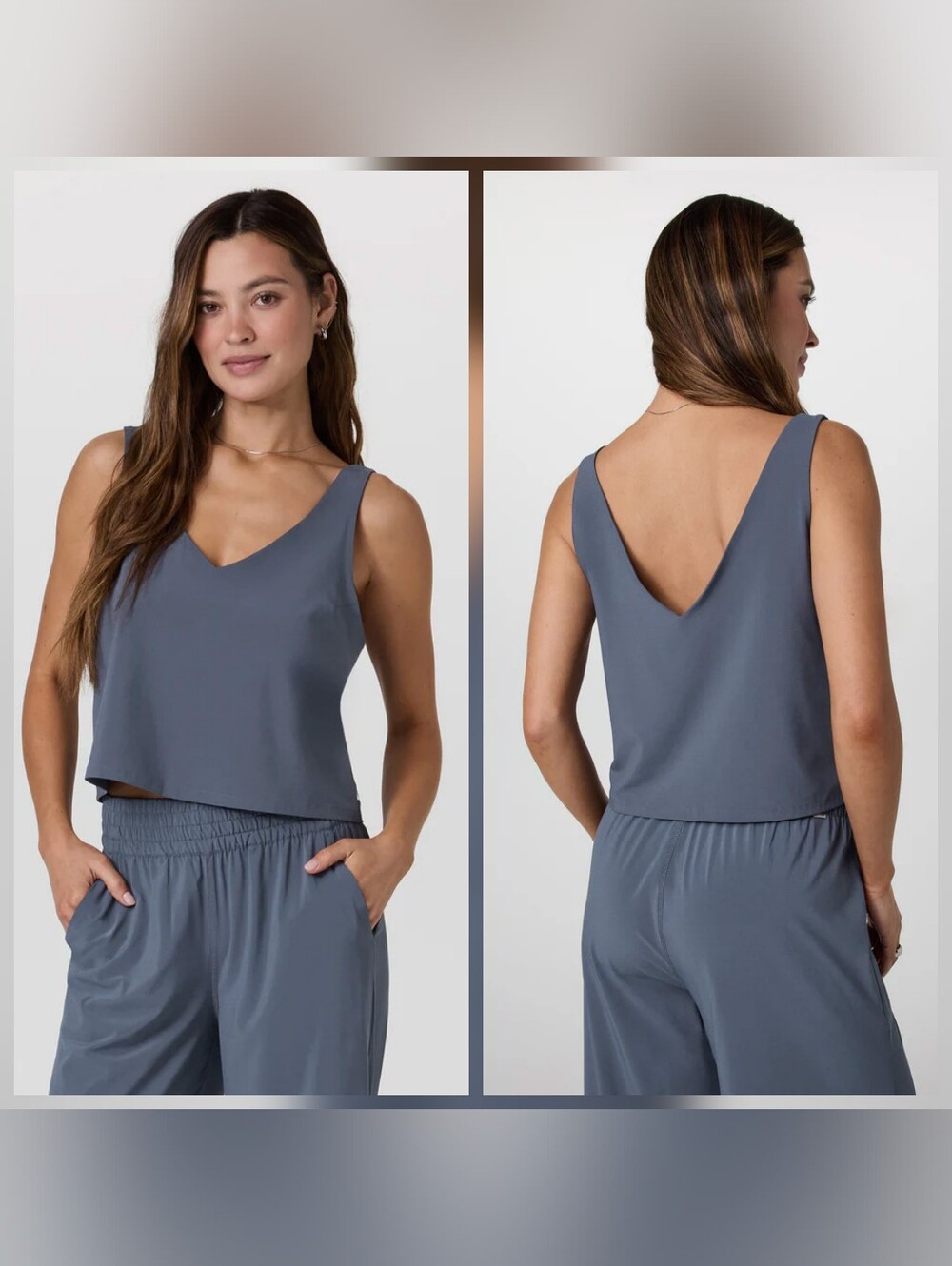Vuori Women's Villa Cropped V-neck Tank - Size Medium - Azure - VW1214 - EUC - Picture 5 of 5